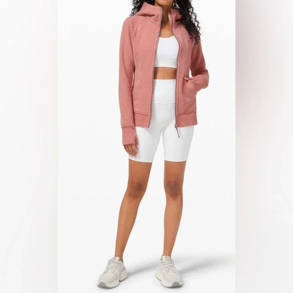 Lululemon Scuba Hoodie *Light Cotton Fleece- Heathered Brier Rose/ Size 8 - Picture 3 of 9